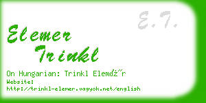 elemer trinkl business card